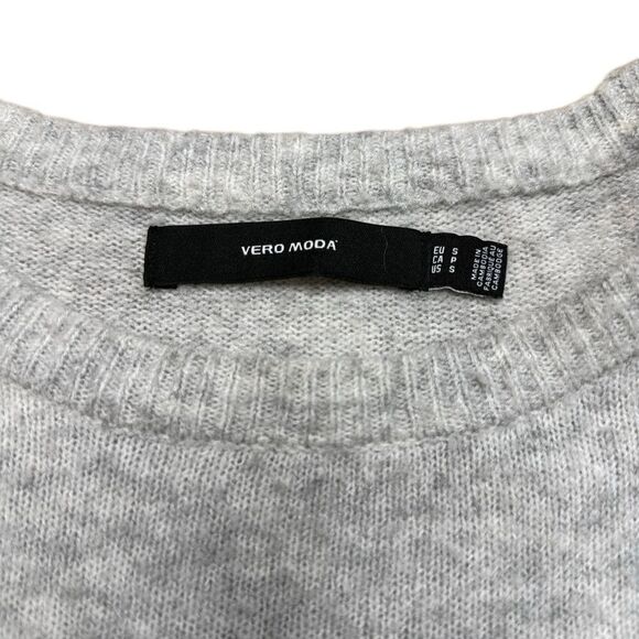 Moda international Gray Knit Crewneck Long Tunic sweater Small - Picture 7 of 7